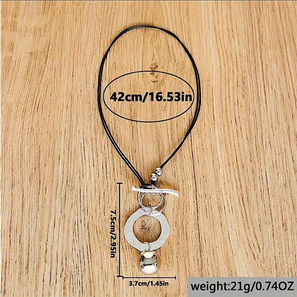 Vintage Boho Geometric Silver Necklace, Hammered, Spherical, Drop Ball, Ethnic - Picture 7 of 7